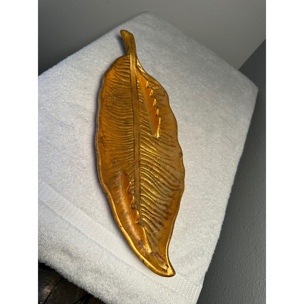 California originals ‎ Leaf Dish Tray GoldAccent Decor Vintage Homes ashtrayi